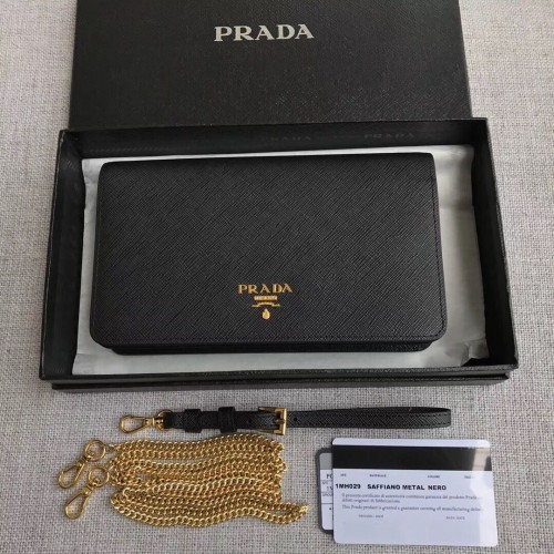 Prada Mini sac en cuir Saffiano 1HZ029 noir