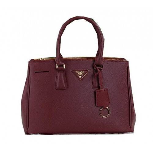 Prada Sac fourre-tout en cuir Saffiano PBN1801 Bordeaux