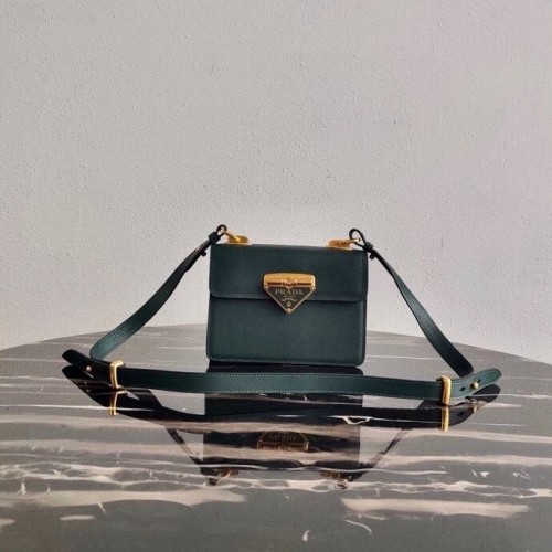 Prada Sac Prada Symbole en cuir Saffiano 1BD270 vert noirâtre