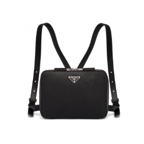 Sac à dos en cuir Prada Saffiano 2VZ038 noir