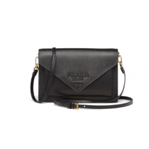 Prada mini-sac en cuir Saffiano 1BP020 noir