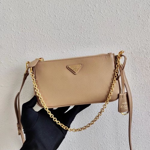 Prada mini sac à bandoulière en cuir Saffiano 2BH171 abricot