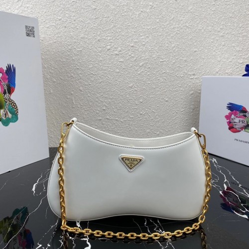 Prada sac à bandoulière en cuir Saffiano 2BC148 blanc