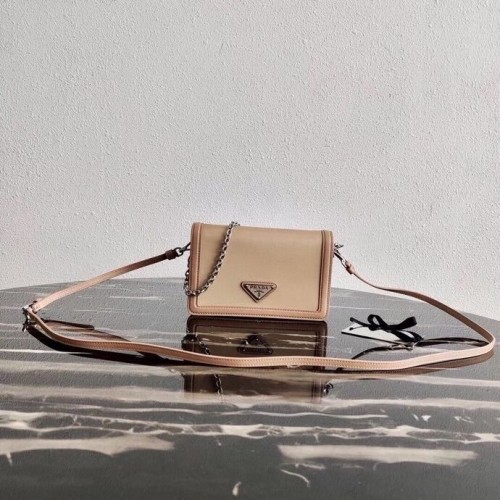 Prada Sac à bandoulière en cuir Saffiano 2BP019 Biscuits