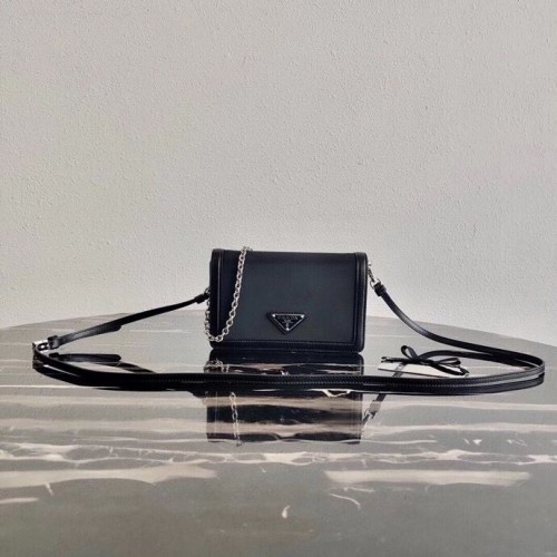 Prada sac à bandoulière en cuir Saffiano 2BP019 noir