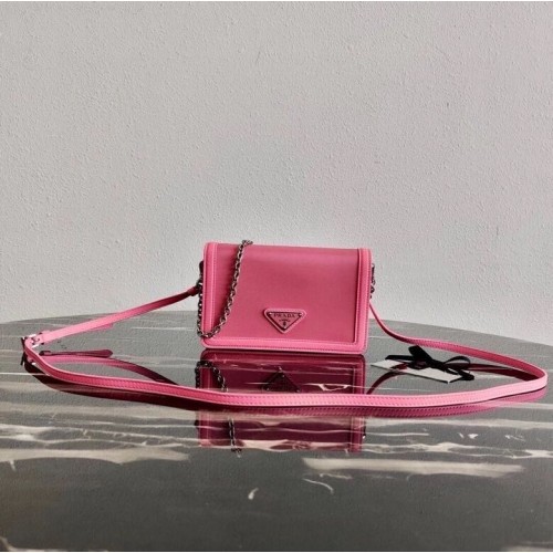 Prada sac à bandoulière en cuir Saffiano 2BP019 rose