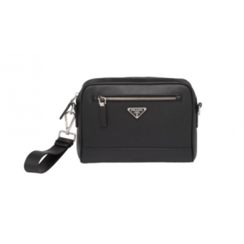 Prada sac à bandoulière en cuir Saffiano 2VH063 noir