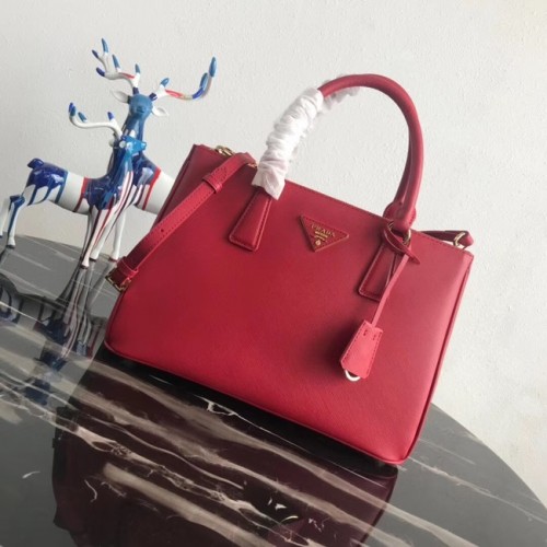 Prada Saffiano sac fourre-tout en cuir d'origine 1BA1801 rouge