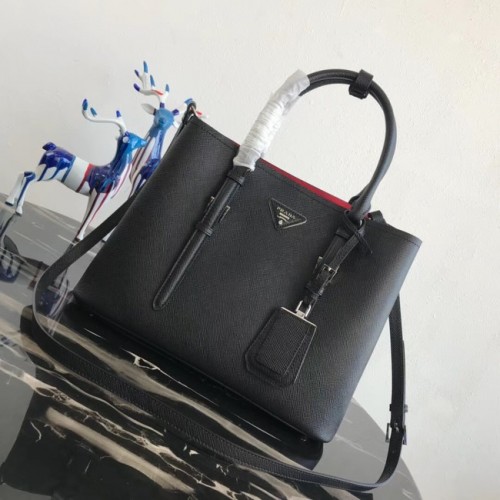 Prada Saffiano sac fourre-tout en cuir d'origine BN2838 noir