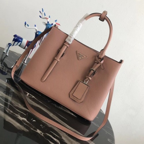Prada Saffiano sac fourre-tout en cuir original BN2838 rose
