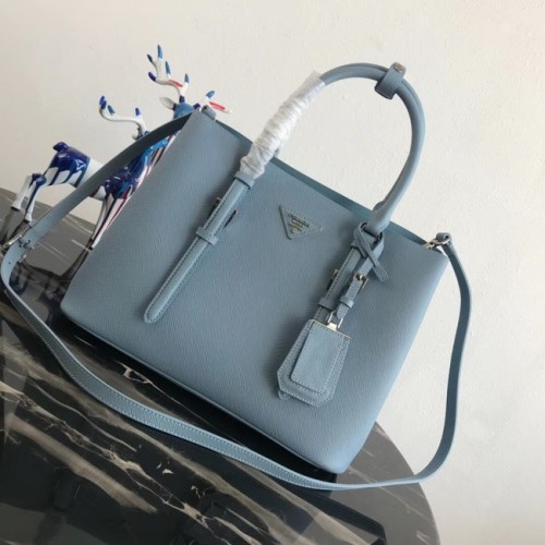 Prada Saffiano sac fourre-tout en cuir original BN2838 bleu ciel