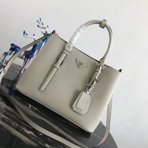 Prada Sac fourre-tout en cuir Saffiano original BN2838 blanc