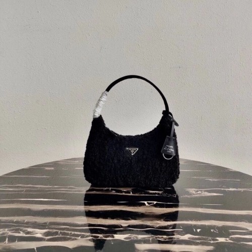 Prada Shearling mini-sac fourre-tout 1NE515 noir