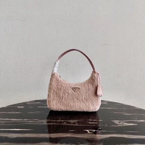 Prada Shearling mini-sac fourre-tout 1NE515 rose