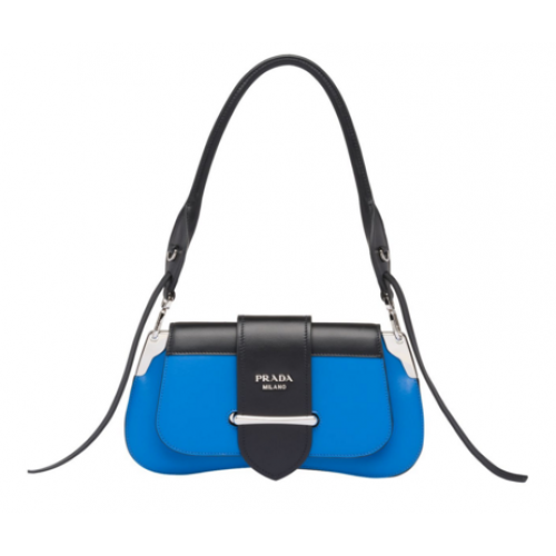 Prada Sidonie sac à bandoulière en cuir 1BD168 bleu