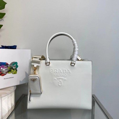 Sac Prada Kristen Saffiano 1BD355 blanc