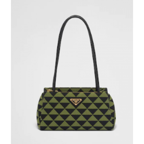 Prada Petit sac Symbole en tissu brodé 1BA368 vert