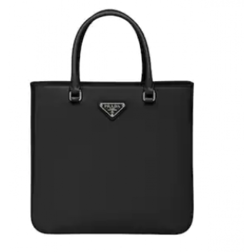 Cabas en cuir brossé Prada 1BA330 noir