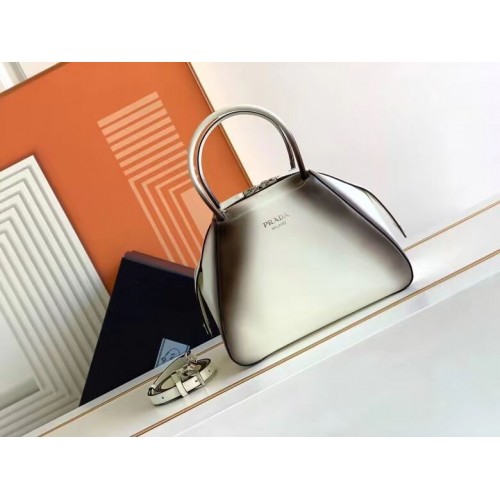 Sac cabas Prada en cuir 1BD663A blanc