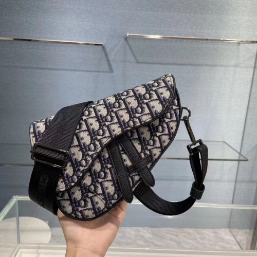 POCHETTE CEINTURE PLATE SADDLE Jacquard Dior Oblique Bleu C2106