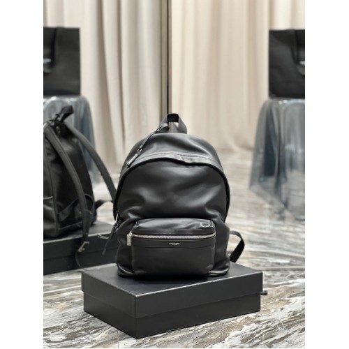 SAINT LAUREN CITY SAC À DOS EN CUIR CUIR LISSE 534967 noir