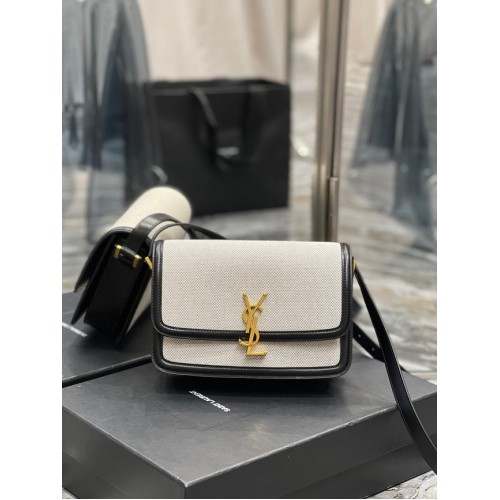 SAINT LAUREN SOLFERINO MEDIUM SATCHEL IN BOX SAINT LAURENT CUIR 634307 noir