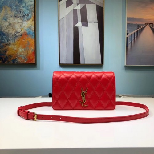 SAINT LAURENT Angie sac à bandoulière en cuir matelassé 568906 rouge