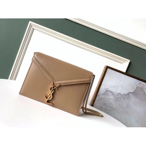 SAINT LAURENT Sac bandoulière en cuir Cassandra 532750 Camel