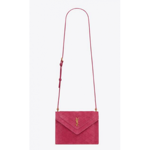 SAINT LAURENT GABY MINI SATCHEL EN DAIM 685574 MAGENTA ROSE
