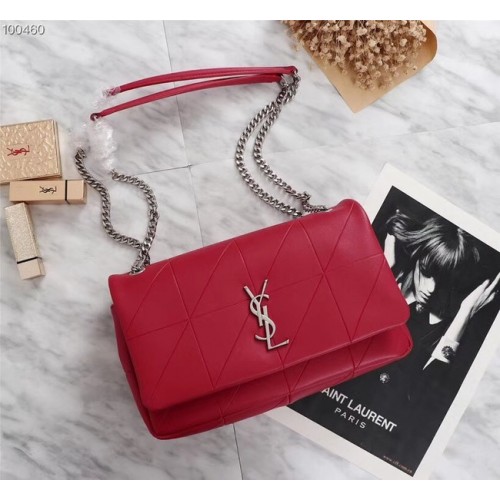 SAINT LAURENT Sac bandoulière en cuir monogram Jamie A2833 rouge