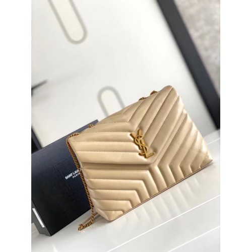 SAINT LAURENT LOULOU MOYEN EN CUIR MATELASSE 459749 IVOIRE NATUREL