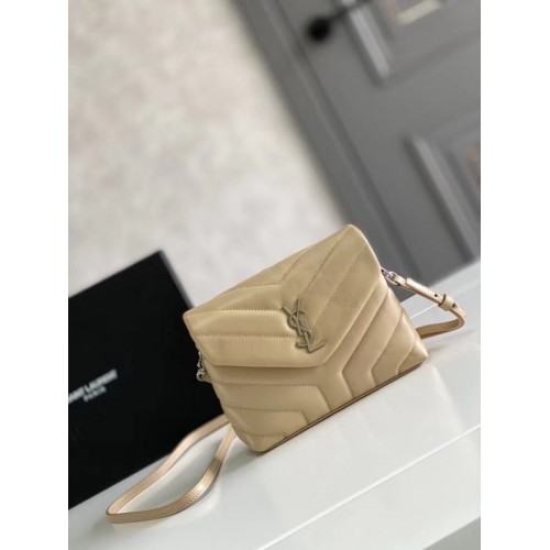 SAINT LAURENT LOULOU PETIT EN MATELASSE ET CUIR 467072 IVOIRE NATUREL&Argent antique