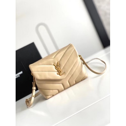 SAINT LAURENT LOULOU PETIT EN MATELASSE Y CUIR 467072 IVOIRE NATUREL ET MATÉRIEL EN MÉTAL BRONZE