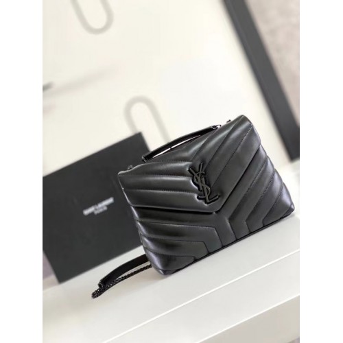 SAINT LAURENT LOULOU PETIT EN CUIR MATELASSE Y 467072 MATÉRIEL NOIR ET NICKEL OXYDÉ