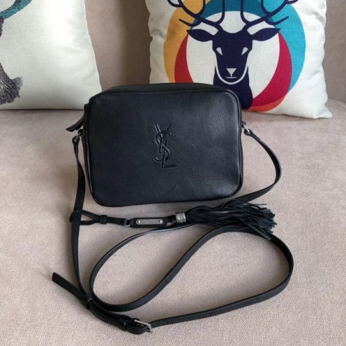 SAINT LAURENT Sac caméra lin Lou 97641 noir
