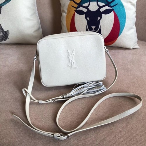 SAINT LAURENT Sac caméra lin Lou 97641 blanc