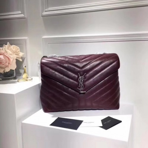 SAINT LAURENT Loulou Monogram sac à bandoulière moyen en cuir matelassé 74558 Bordeaux