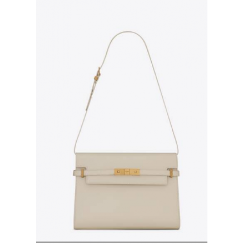 SAINT LAURENT MANHATTAN SAC À BANDOULIÈRE EN CUIR BOX SAINT LAURENT 5792710 BLANC VINTAGE