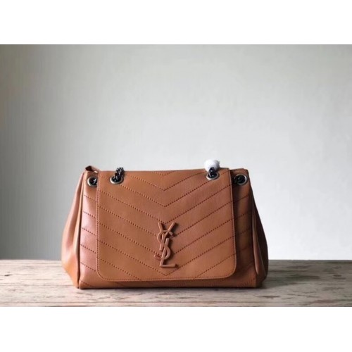SAINT LAURENT Sac porté épaule moyen Nolita en cuir 61877 Camel