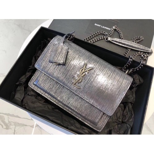 SAINT LAURENT Monogram Sunset medium Silver Wire sac à bandoulière 442906 Argent