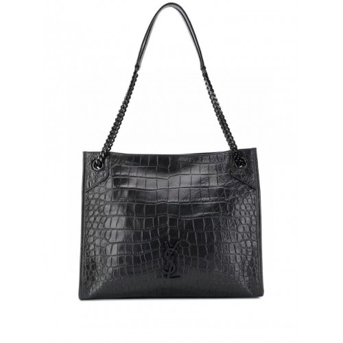 SAINT LAURENT NIKI SAC SHOPPING MOYEN EN CUIR FROISSÉ Y577999 noir