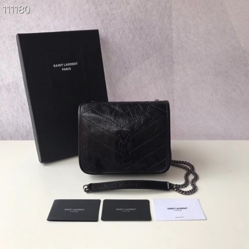 SAINT LAURENT Niki Mini sac bandoulière en cuir 03743 noir