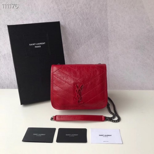 SAINT LAURENT Niki Mini sac bandoulière en cuir 03743 rouge