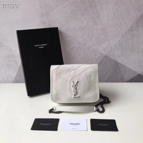 SAINT LAURENT Niki Mini sac bandoulière en cuir 03743 blanc