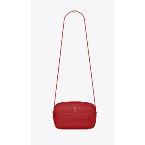 SAC PHOTO SAINT LAURENT VICTOIRE EN AGNEAU MATELASSÉ 6489901 rouge