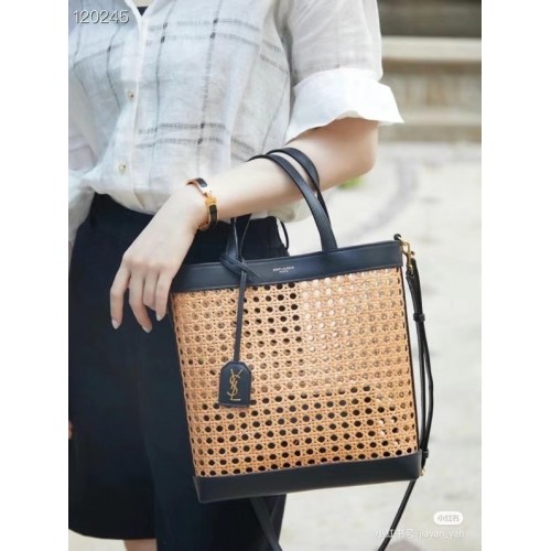 SAINT LAURENT Cabas tissé 655161 noir