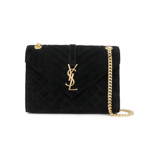 SAINT LAURENTNIKI MEDIUM EN DAIM ET CUIR LISSE 498894 noir