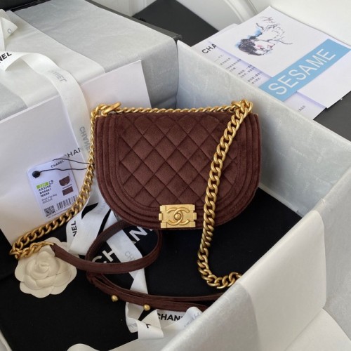 SAC MESSAGER PETIT GARÇON CHANEL AS3350 Café