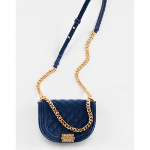 SAC MESSAGER CHANEL PETIT GARÇON AS3350 Bleu Marine