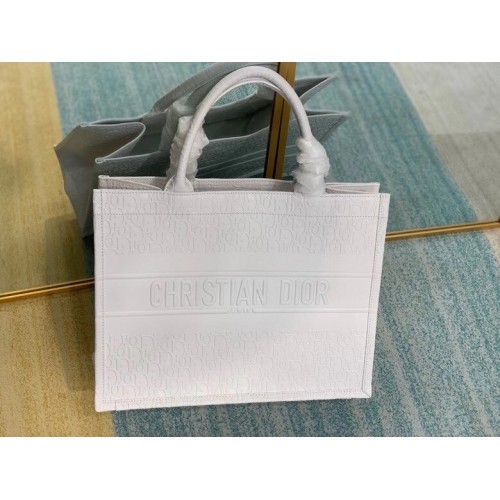 PETIT SAC DIOR BOOK TOTE BAG EN Veau M1296Z blanc